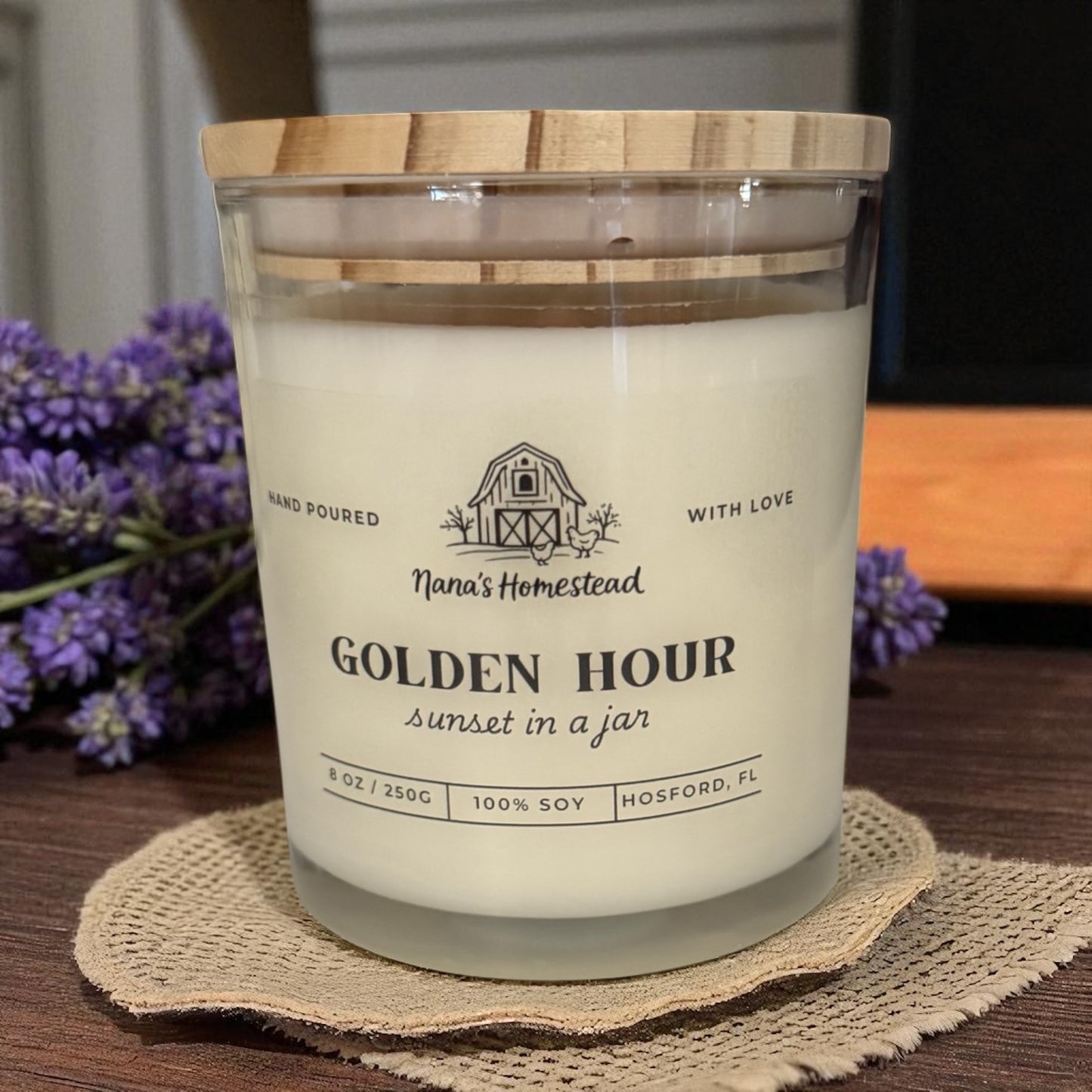 Custom Message candle – Golden Hour